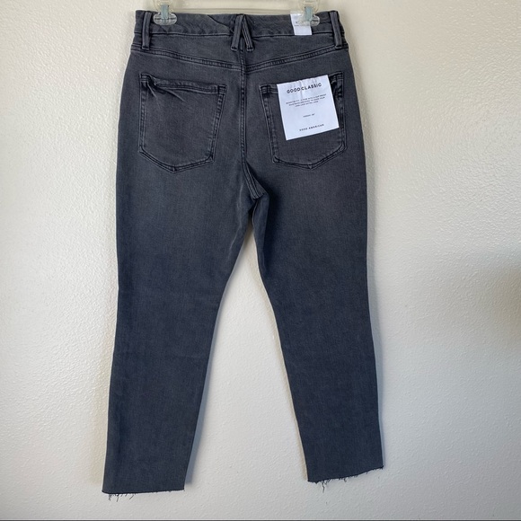 Good American Good Classic Raw Hem Jeans Gray 10/30 NWT - Picture 3 of 13